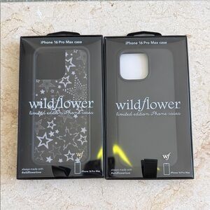 Wildflowers iPhone 16 Pro Max Case - Black and White Star Pattern